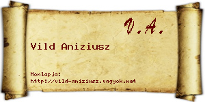 Vild Aniziusz névjegykártya